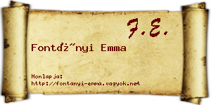 Fontányi Emma névjegykártya